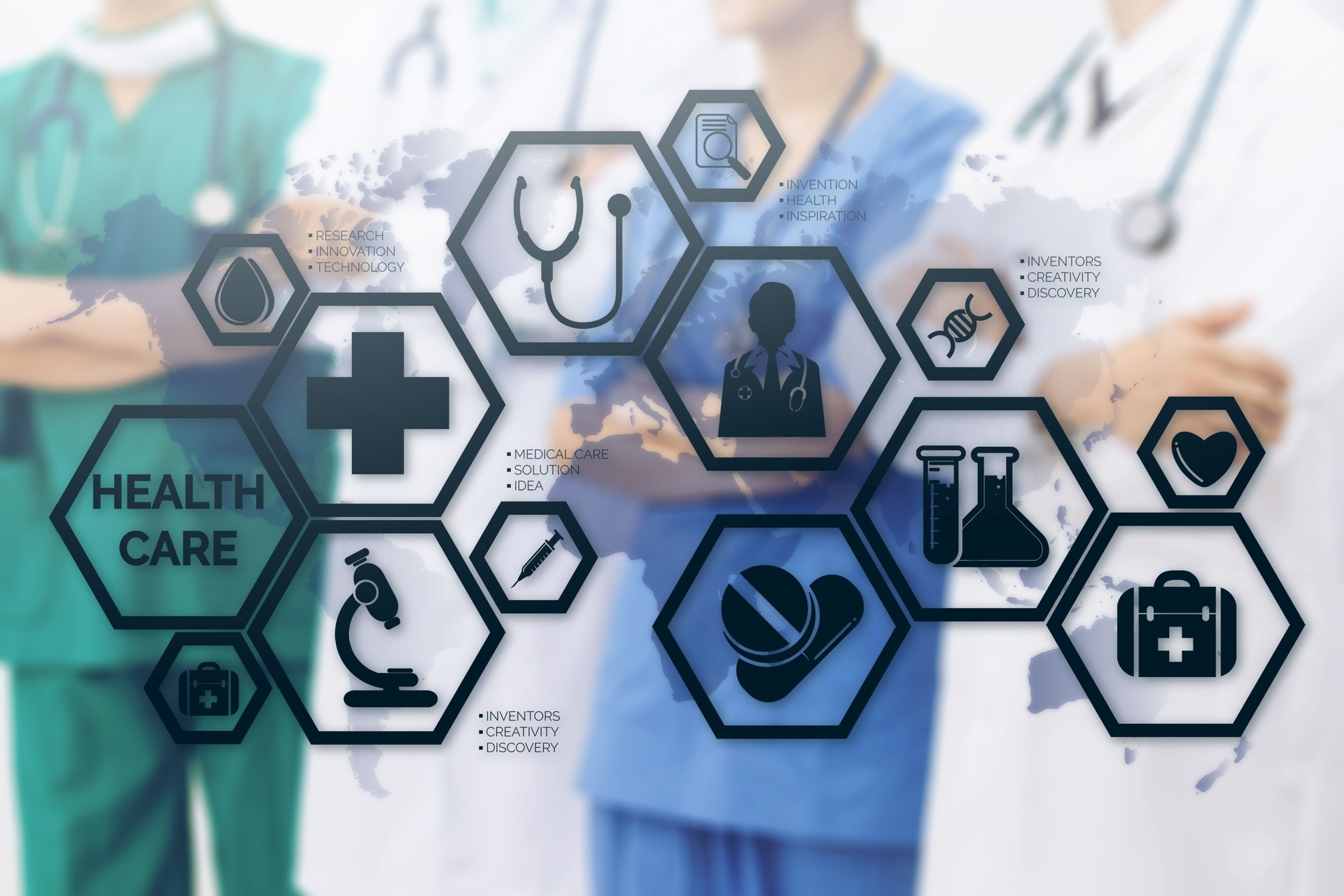 Ärzte mit medizinischen Gesundheitsversorgung Icon Interface